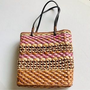 Woven Straw Striped‎ Handbag